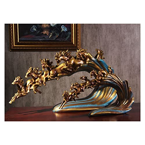 Sculpture figurines cheval de course bureau salon moderne