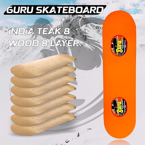 Image of GURU Skateboard, Wooden Non-Slip Skateboard for Kids, Adult, Casterboard /Skate Board /Hoverboard /Longboard for Beginners, Learners, Training Purpose for All Age Group