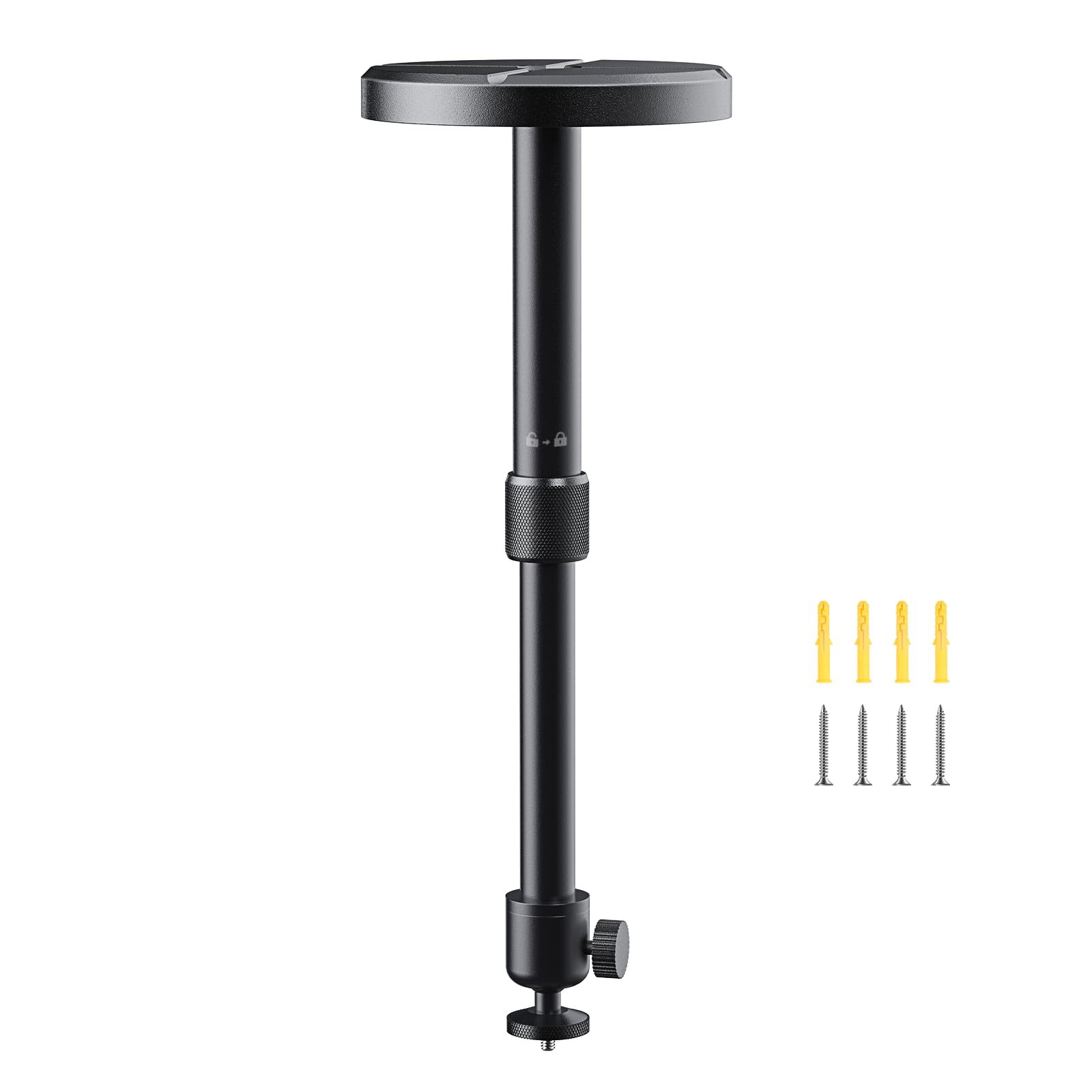 Photo 1 of Aurzen Ceiling Projector Mount Bracket, 360° Rotation & 90° Tilt, Adjustable 9"-15" Length, ¼-Inch Screw, Compatible with TMY, HAPPRUN, Yaber, Epson & Most Projectors