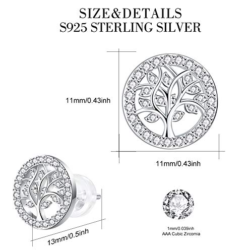 Micory-arbol-de-la-Vida-Pendientes-para-Mujer-Plata-de-ley-925-con-Caja-de-Regalo-Circonita-3A-Diametro-10mm