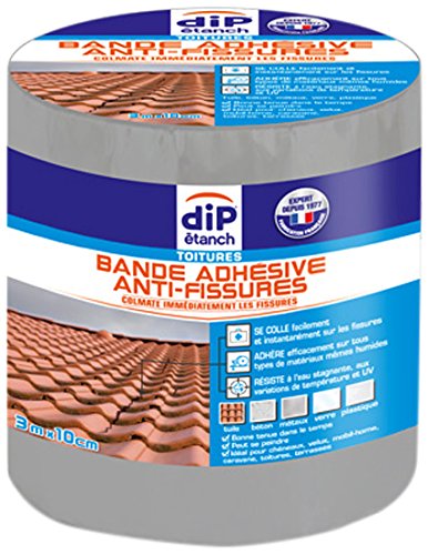 Bande Adhésive Anti-Fissure, Dip étanch - Gris, 3m x 10cm