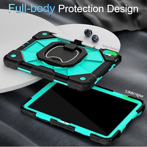 Image of Auizotl Case for iPad (A16) 11th /10th Generation 2025 /2022,iPad Case 10th Generation with Rotating Stand Screen Protector,Shockproof Cover for i Pad 11.0 /10.9 Inch Cases,Black Mint
