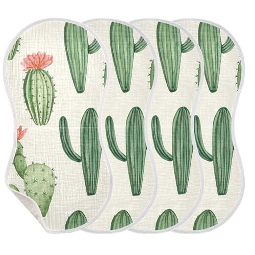 xigua Watercolor Cactuses Baby Burp Cloths for Newborn Boys and Girls 1 Pack, Soft & Absorbent Cotton Baby Burp Cloth, Baby Washcloths, Newborn Towel, Burp Rags3