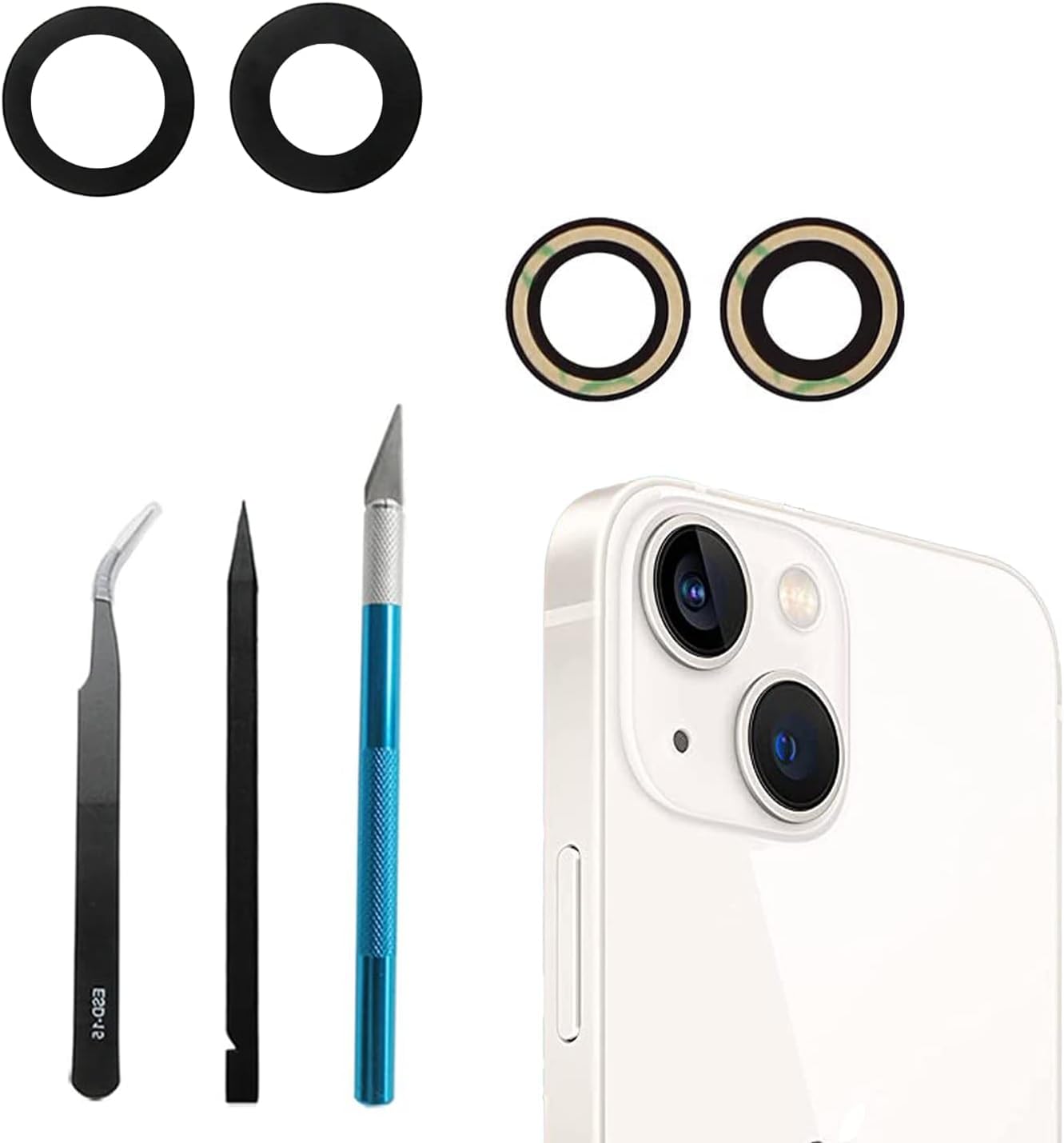 Amazon.co.jp: iPhone 13/ iPhone 13 Mini用リアカメラレンズカバー2個