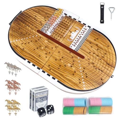 Juego de mesa Carreras de Caballos de madera plegable miniatura 1