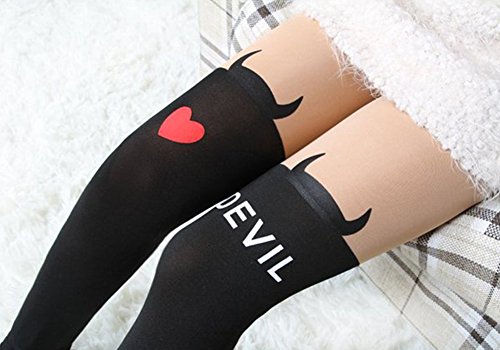 X&F Girls' Cute Cartoon Patchwork Fleece Lined Tights Winter Footless Leggings3