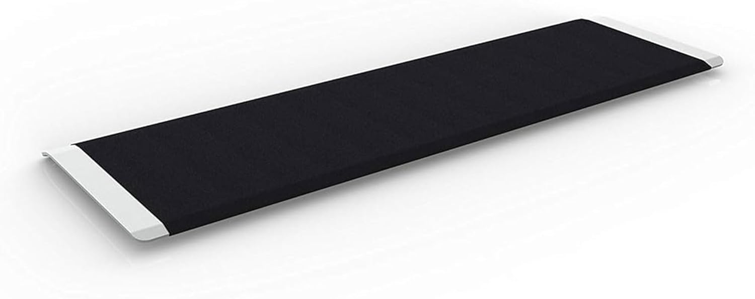 EZ-ACCESS - Door Threshold Ramp, Aluminum Wheelchair Ramp with Non-Slip Surface, Portable Stand Alone Doorway, Angled Entry Plate Threshold Ramp with Pre-Drilled Slots, 32" x 10", Black