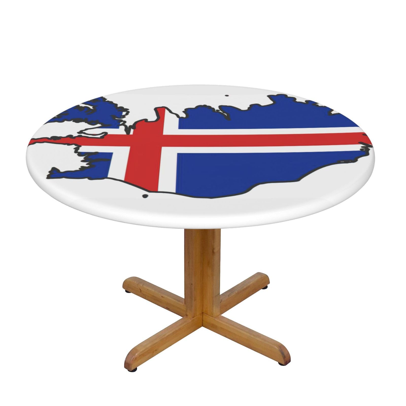 Iceland Flag Map Print Oxford Wipeable Tablecloth Oil-Resistant Outdoor Table Cover Reusable Birthday Table Protector