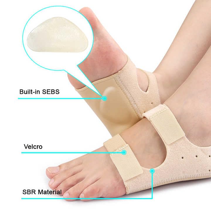 Image of Plantar Fasciitis Gel Heel Protectors Velcro Heel Pad for Women Men Heels Inserts Pads for Achilles Tendinitis, Flat Foot Support,Arch Support Soft Shock Absorption for Rehabilitation, Orthotic Insole (Black, L (40-45)