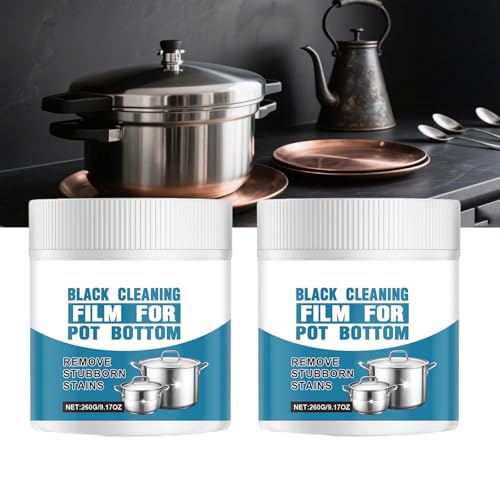Potente pasta di rimozione per residui bruciati per pentole, detergente per pavimenti per macchie ostinate e grasso pesante, detergente in acciaio inox e rimozione della ruggine (2 pezzi)