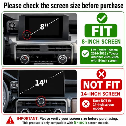 Image of for Toyota Tacoma 2024-2026 & 4Runner 2025-2026, 8-Inch Screen Aluminum Alloy Knob Cover Trim - Fits Push Start, AC, Volume & 4WD Gear Switch (Black, 6-Piece Set)