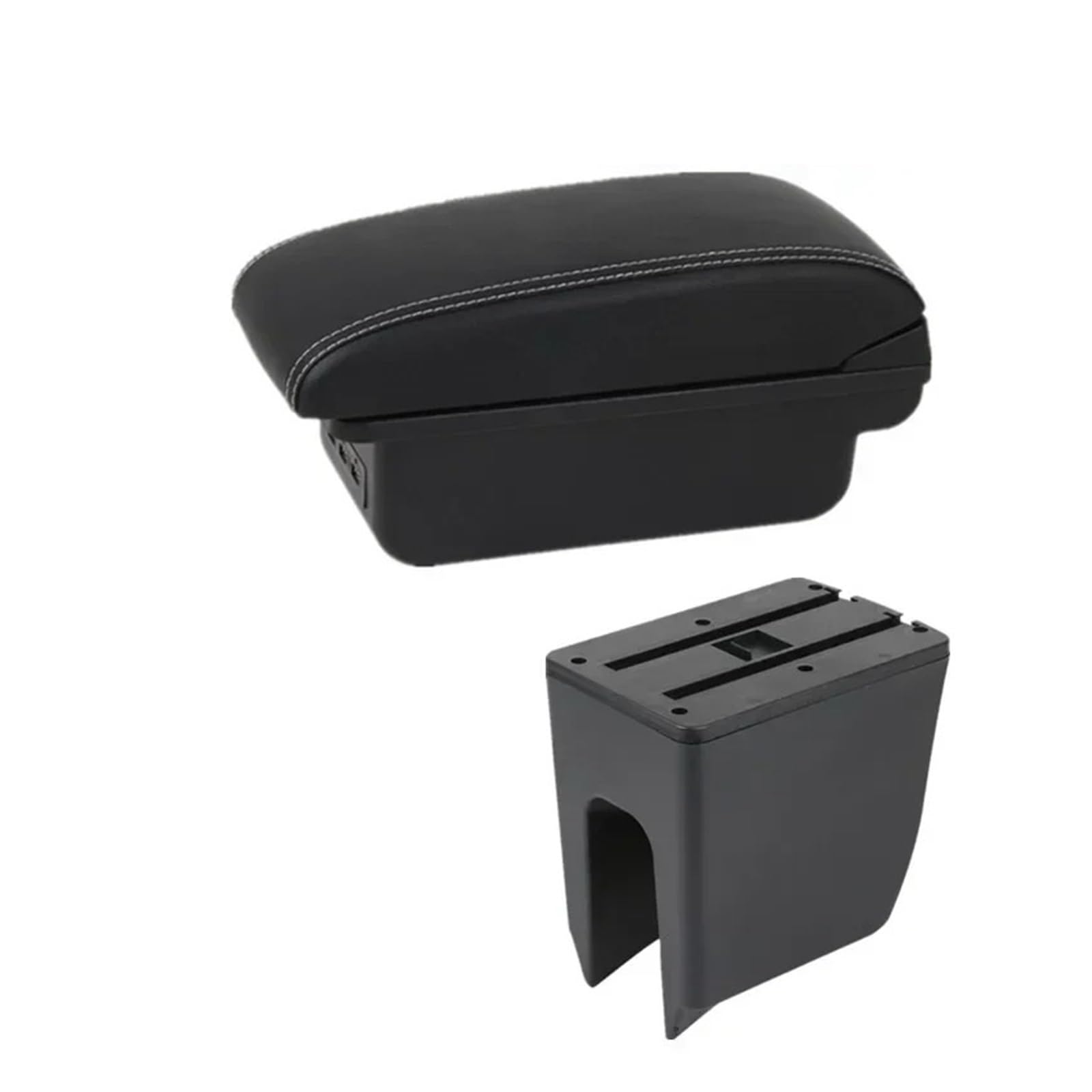 GBGWRMRYX Center Armrest Box For K-ZE Car Armrest Box Center Storage Box Internal Retrofit Replacement Accessories Arm Rest(B1 white line 3USB)