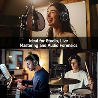 Rumoon Over Ear Bluetooth Headphones, Studio Monitor & Mixing DJ Headphones Wireless with 50mm Drivers and 1/4 to 3.5mm Wired Audio Jack for Guitar AMP Recording Podcast Piano, 100H Playtime, Black