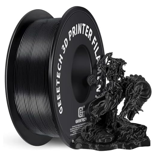 GEEETECH Filamento PLA 1.75mm Nuevo Negro, filamento de impresora 3D PLA 1kg Carrete