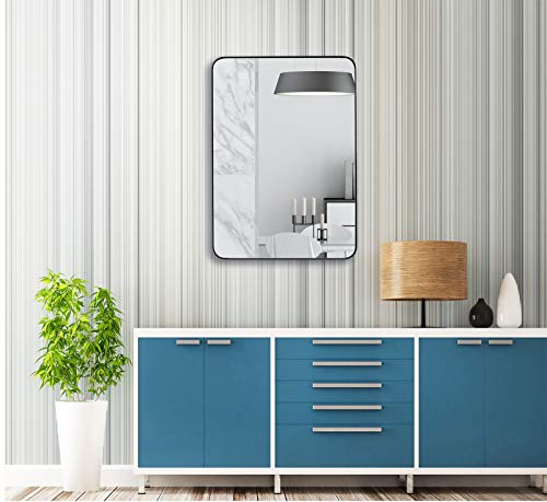 image for ANDY STAR Wall Mirror for Bathroom, 24x36 Inch Black Bathroom Mirror, 