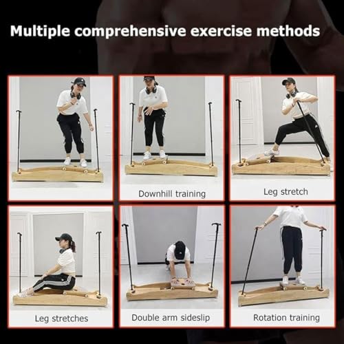 Image of Indoor Ski Simulator Fitness Machine,Multi-Function Elliptical Cross Trainer with Height Adjustable Armrest, Ski Stability Core Trainer Load-Bearing About 150kg,Leg Exercise Equipment