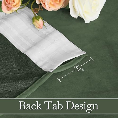 Image of RYB HOME Velvet Curtains 96 inches Long for Sliding Patio Door | Thermal Insulated, Privacy UV Heat Blocking, Back Tab, Room Divider for Space Separation, W62 x L96, Green, 2 Panels