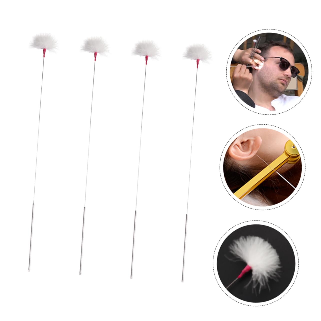 HOLIDYOYO Ear Cleaner 4 Pack Ear Cleaning Earwax Cleaning Tools for Family and Salon Random