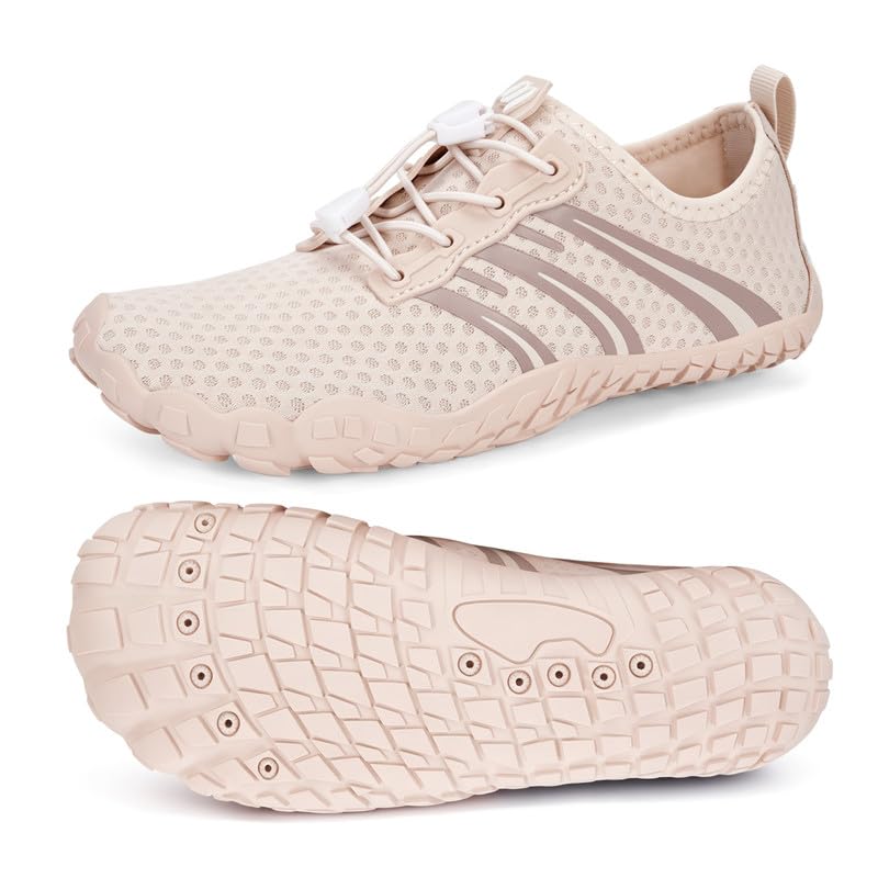 Image of Hike Barefoot Water Shoes for Women Men Footwear, Quick Dry Wide Toe Box Pro Beach Swim Athletic Sports Shoes, Non-Slip Lightweight Aqua Shoe for Pool Hiking Walking Kayaking Diving Surfing