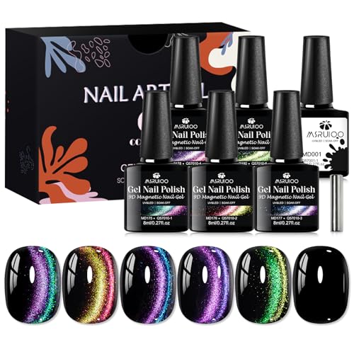 Set de 7 esmaltes de uñas gel efecto ojo de gato