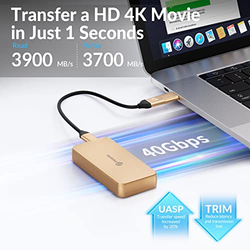 Carcasa PHIXERO 40Gbps NVMe USB 4.0 para SSD M.2 2280 miniatura 3
