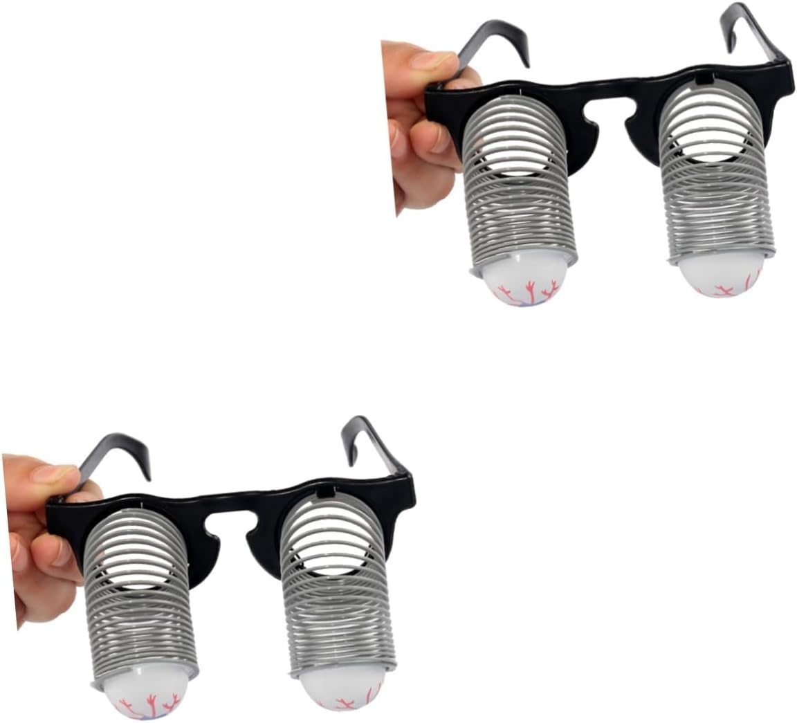 Toyvian 2pcs Eyeball Glasses Adult Drooping Eyes Glasses Up Eye Glass Spring