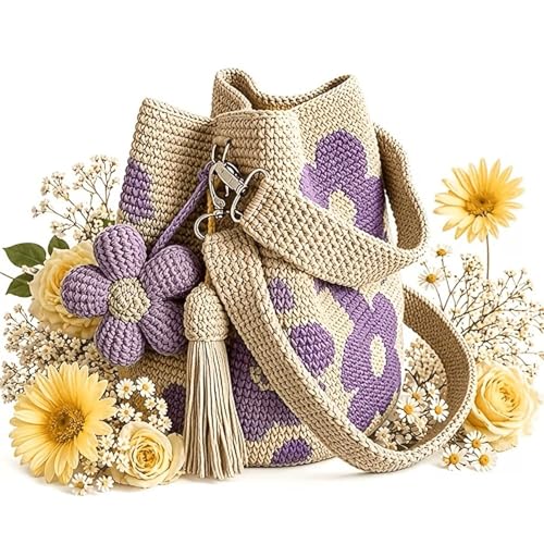 Sac paille style bohème chic avec motif fleurs pour mariage et soirée