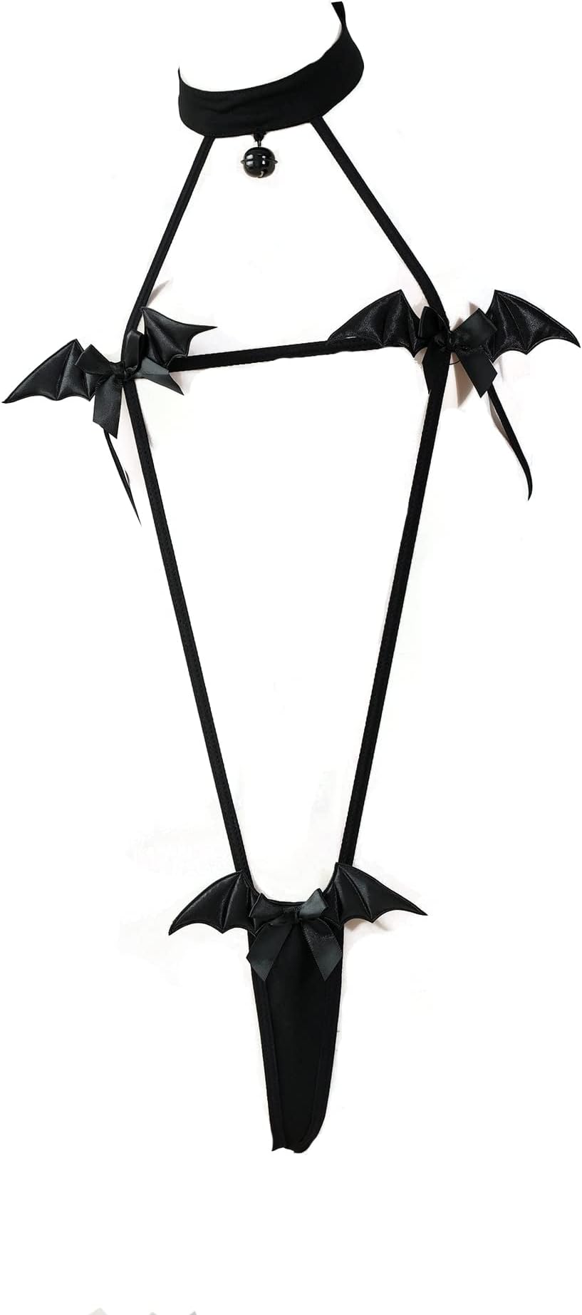 Anime Lingerie Sexy Devil Cosplay Costume Halloween Micro Bikini Kawaii Bra Panty Japanese Bat Slingshot Gothic Outfit Black