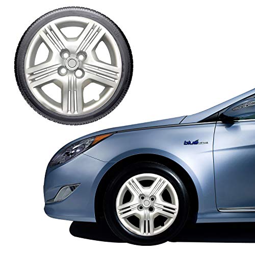 Oshotto Push type 15 inch Silver Wheel Cover Caps Compatible with Honda IV tech City 2010 to 2013 Models (Set of 4)