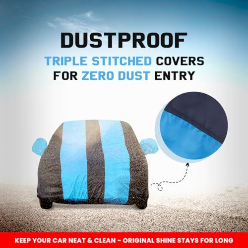 Image of Autofact Mahindra XUV 3xo Car Body Cover Triple-Stitched, Windproof with Buckle Belt, Elastic Hem, Uv Protection, Scratchproof & Dustproof, Soft Feather Fabric for All-Weather Protection(Teak Blue)