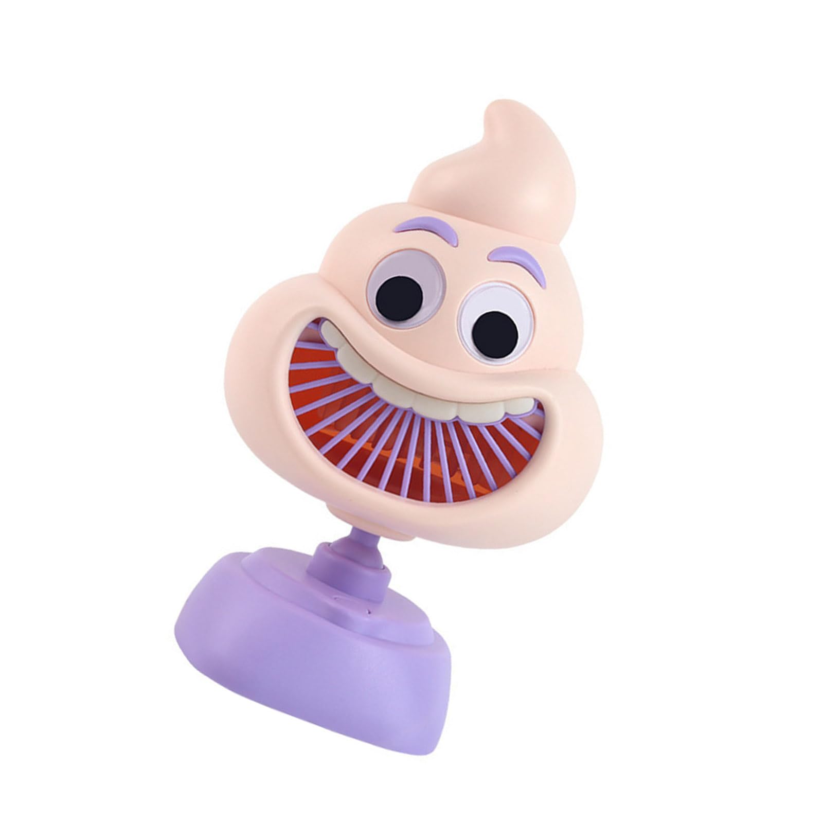 CAZSTYK Creative Novelty Handheld Fan Poop Shape Portable Desktop Design Motor for Kids Adults Quiet Offices