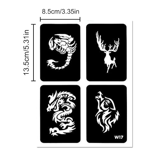 Miniatura 4 de Juego de plantillas de pintura facial de 635 piezas para niños, reutilizables, para rostro y cuerpo, plantillas de tatuaje, adecuado para