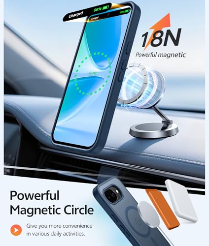 Image of FNTCASE for Google Pixel 10a Case: [Compatible with Magsafe] Translucent Matte Cases with [Screen Protector] Military Grade Shockproof Protective Magnetic Phone Cover for Pixel 10A - Blue
