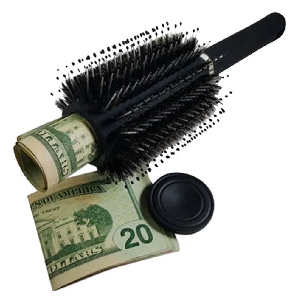 Comb with Hidden Secret Compartment | Hair Brush with Hidden Stash | Mini Portable Camouflaged Safe for Storing Valuables