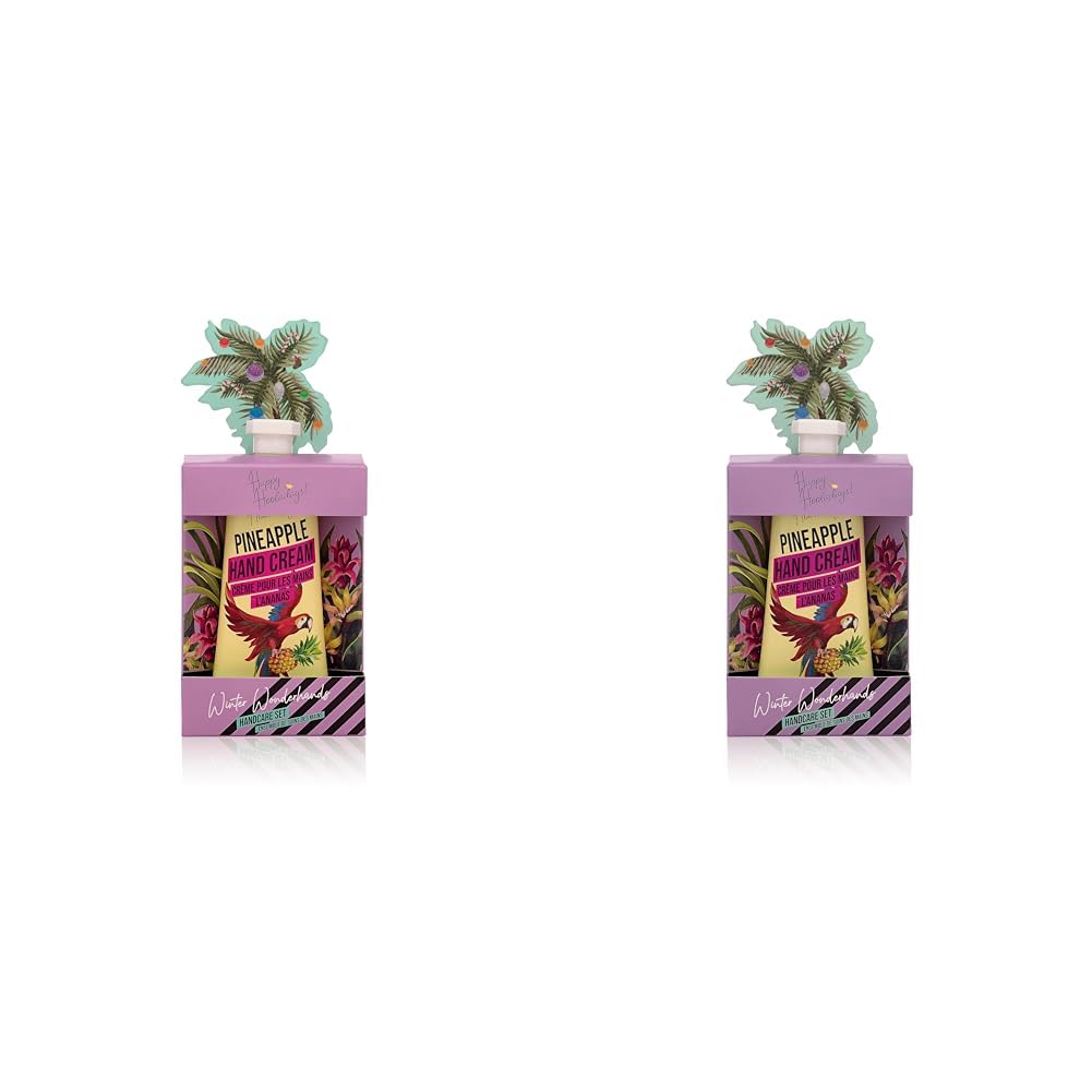 Happy Hooladays Winter Wonderhands: Pineapple-Scented Hand Cream and Shaped Nail File, Ideal for Hand Rejuvenation (Pack of 2)