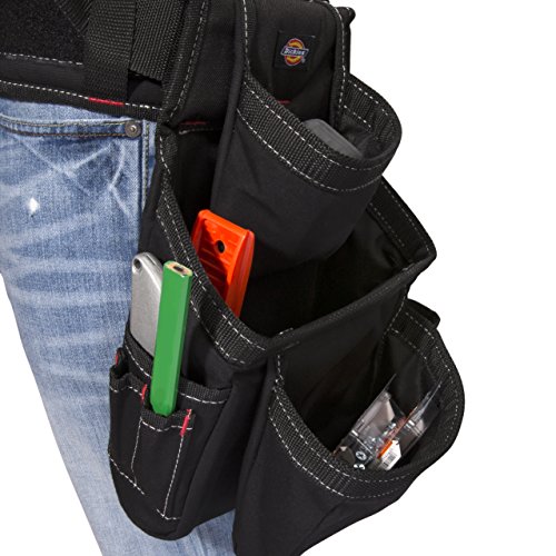 Dickies 4-Piece Carpenter's Work Rig, Padded Tool Belt Suspenders, Cooling Mesh, Leather Tool Belt, Steel Buckle, Black by Dickies - Used condition - US$60.57