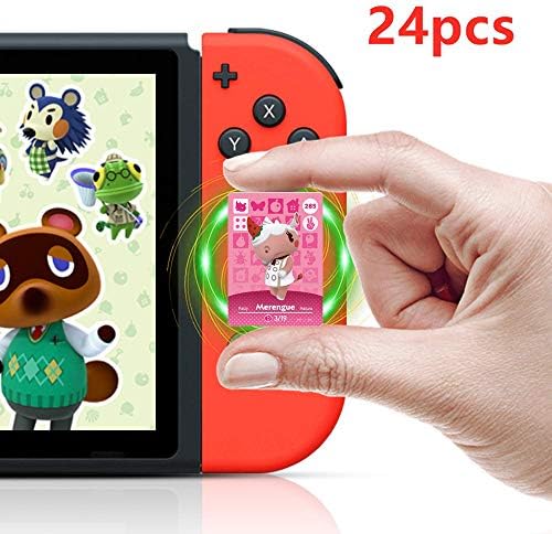 Animal Crossing New Horizons NFC Tag Game Cards for Switch/Switch Lite/Wii U 24pcs Mini Cards with Crystal Case