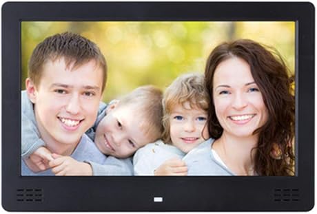 CCDYLQ Digitaler Bilderrahmen 125 Zoll Digitaler Bilderrahmen 1610 LCD IPS-Bildschirm Widescreen-HD-Player fAr elektronische Werbung mit FernbedienungKalenderUhrAuto OnOff Timer Schwarz