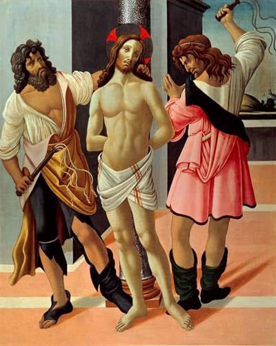 Toile Flagellation du Christ Botticelli 60x90cm tableau art mural