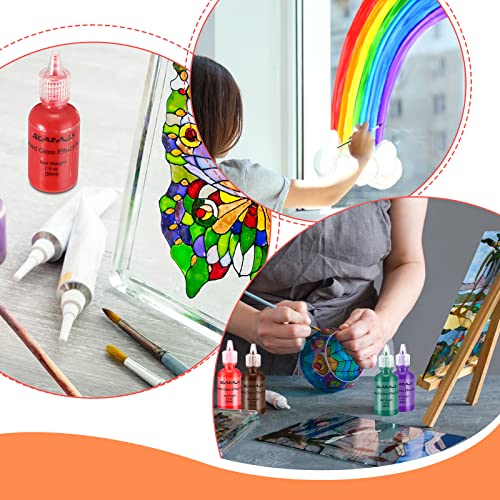Bearals-Stained-Glass-Paint-12-Colors-Glass-Paint-Set-Non-Toxic-Window-Glass-Paint-for-Beginners-and-Artists-12x30ml101-floz