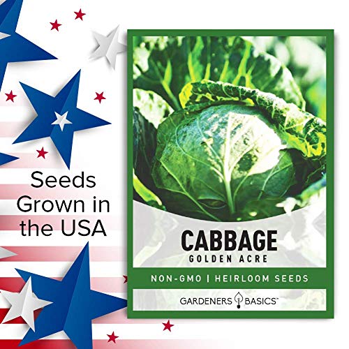 Cabbage Seeds For Planting - Golden Acre Green Heirloom, Non-Gmo Vegetable Variety- 1 Gram Approx 225 Seeds Great For Summer, Spring, Fall, And Winter Gardens By Gardeners Basics #TOP4