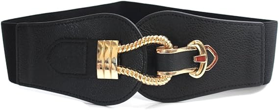 Amazon Luxe Mimosa リュクスミモザ ゴムベルト レディース 太め おしゃれ バックル ベルト ゴム フリーサイズ ウエストマーク ベルト 帯締め ゴム 全3色 白 赤 黒 ブラック ベルト 通販