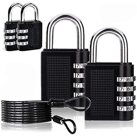 4 Pack Combination Lock, 4 Digit Code Travel Lock, 3-Digit Combination Luggage Locks, Combination Locks Padlock Best for School Gym Locker,Luggage Suitcase Baggage Locks,Filing Cabinets,Toolbox,Case Cover