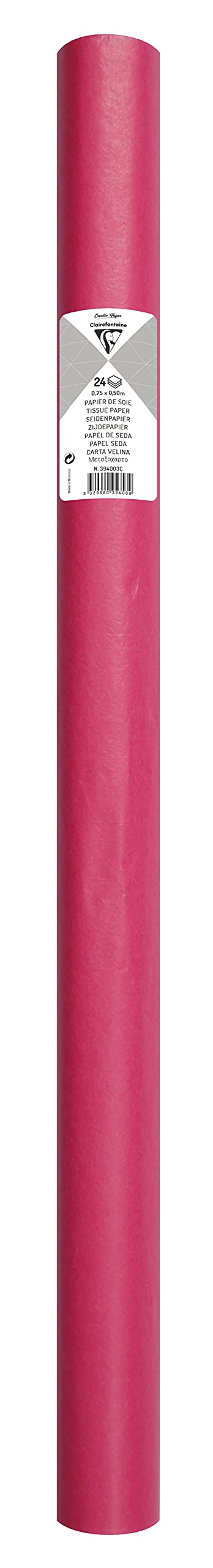 Clairefontaine 394003C Roll of 24 Sheets of Silk Paper 18g/m² Format 50x75cm Fine Delicate Resistant Creative Packaging Creative Activity Cyclamen Colour - Image 2