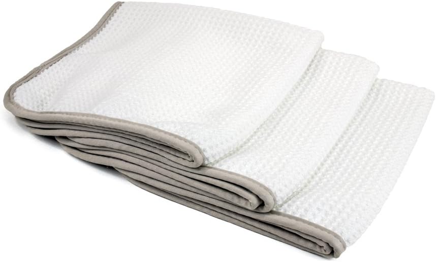 [No Streak Freak] Microfiber Window and Mirror Waffle Towel (16"x16") Gray - 10 Pack