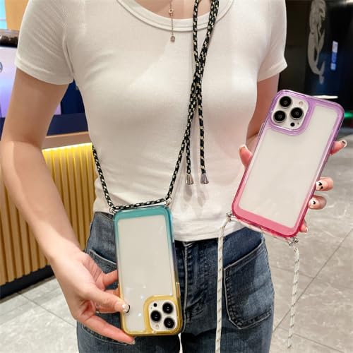 Couverture en TPU souple avec corde iPhone 14 Pro Max dégradé