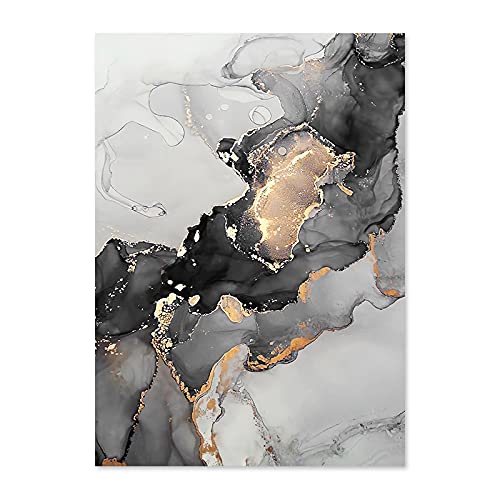Affiche or et gris marbre toile déco salon moderne 70x100 cm