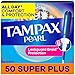 Tampax Pearl Plastic Tampons, Super Plus Absorbency, Unscented, 50 Count