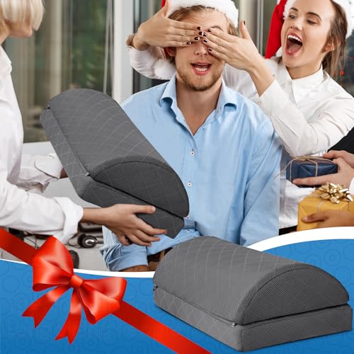 Image of CushZone Foot Rest,Desk & Gaming Accessories,Foot Rest for Under Desk at Work,Comfortable Footrest with 2 Adjustable Heights & Removable Cover, Office Desk Accessories(Gray-20 in)