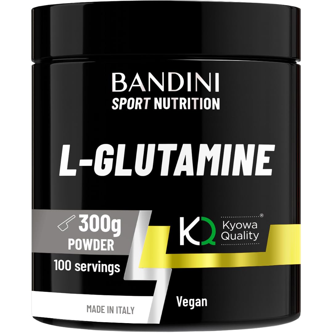 Bandini® L-Glutamine Powder | 3000 mg Pure Kyowa® Quality Glutamine per Dose | Vegan Amino Acid Produced Through Fermentation | Muscle Strength & Recovery, Boosts Immune System | 300 g/100 Servings